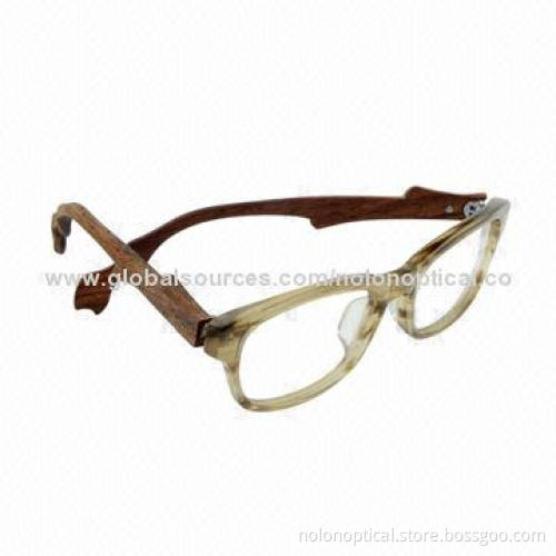 Acetate Optical Frames with Wooden Temple, OEM Orders Welcomed